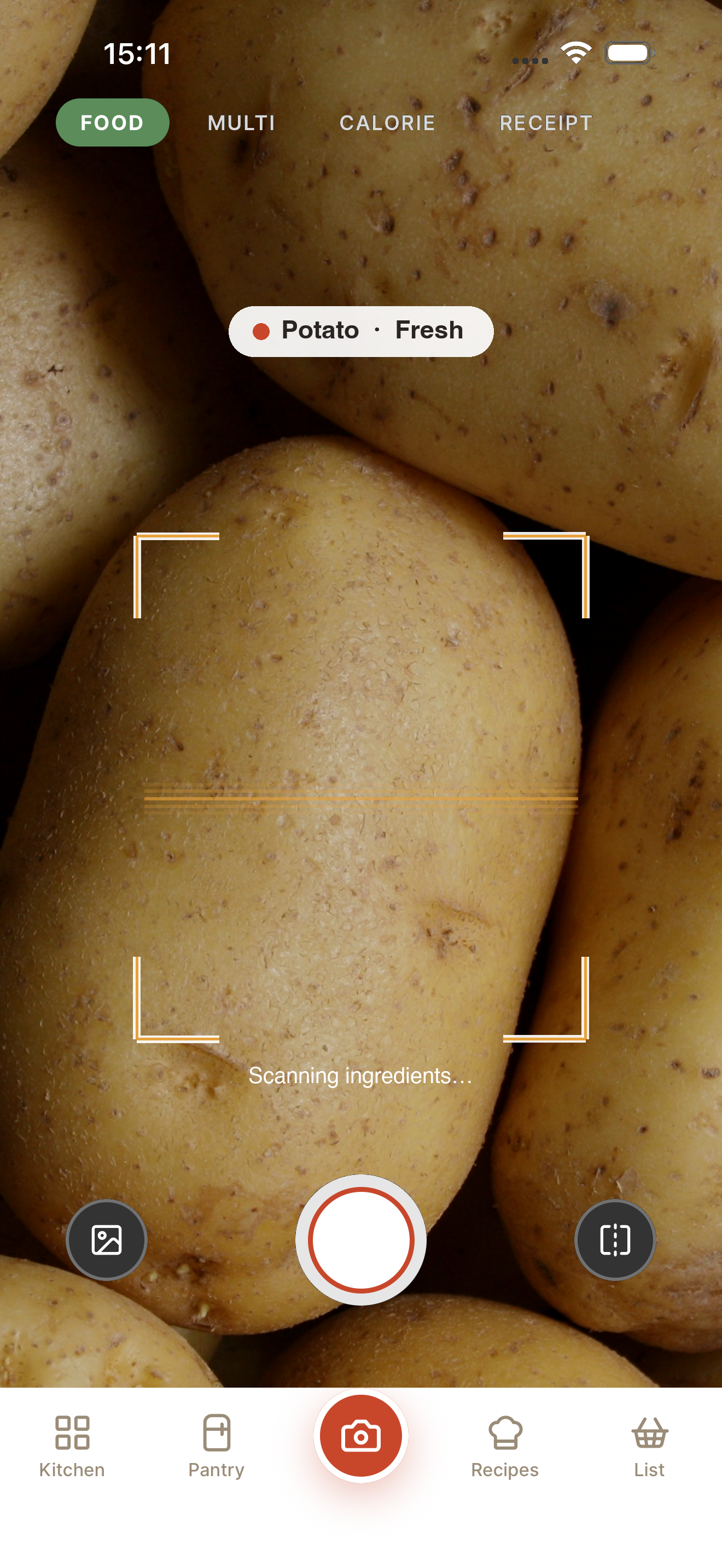 Stovd camera — scanning fresh ingredients into your pantry