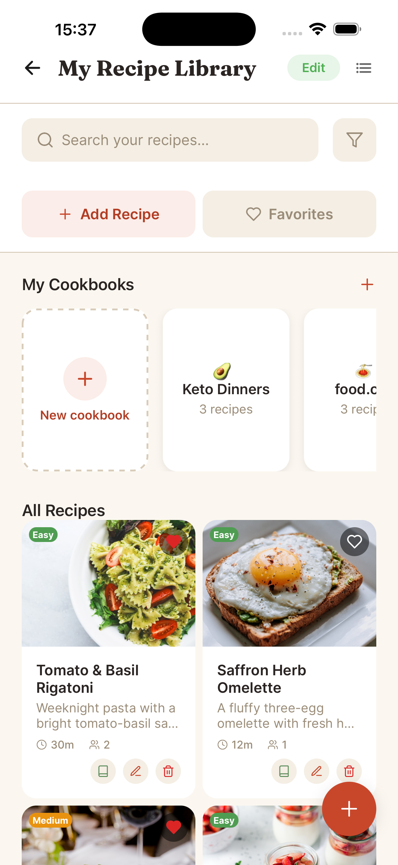 Step 3 — save and cook from your library